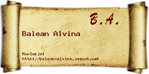Balean Alvina névjegykártya